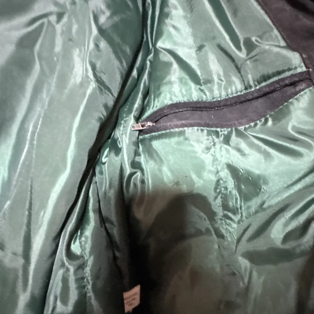 VTG G-III Green Bay Packers Suede Leather Bomber Jacket NFL Licensed Size M 90's